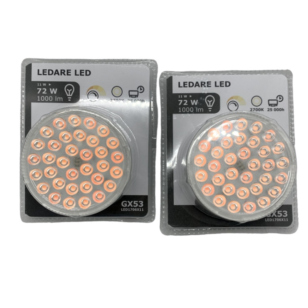 Ledare LED NEW (Lot of 2) 72W 1000 lm 11W GX53 Led 1706X11 2700K 25 000h Lights